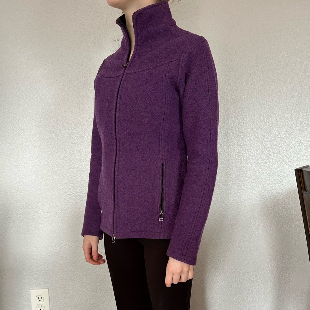 Ibex Boiled Wool Purple Zip-Up Jacket (Women’s XS)